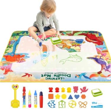 Imagem de Tapete para colorir com água, Tapete para desenhar com água - Tapete de pintura a água educacional para crianças - Tapete grande para rabiscar desenhos, tapete educacional para colorir para crianças