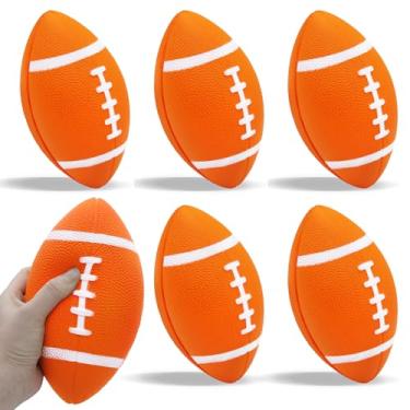 Imagem de Magicorange Pacote com 6 bolas de futebol de espuma, pequenas bolas de futebol macias de 18,4 cm para crianças e jovens (laranja)