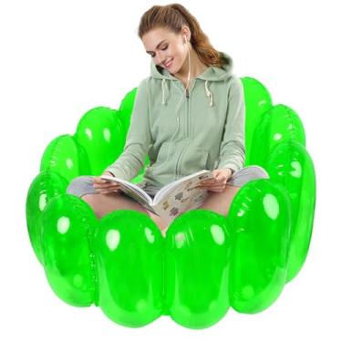 Imagem de Shakven Cadeiras infláveis ​​para adultos,Cadeira inflável, Cadeiras infláveis ​​de gelatina transparente de PVC, Espreguiçadeira inflável, cadeiras de cinema, assento de sofá soprado, carga máxima de