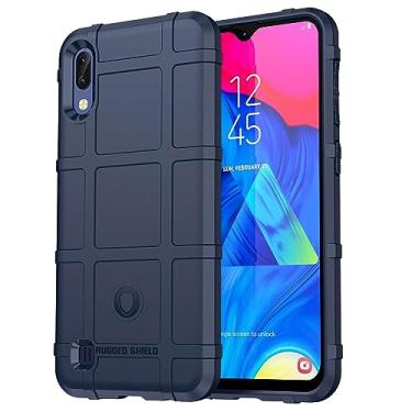 Imagem de IDEWEI Capa adequada para Samsung Galaxy A10. Fibra de carbono refinada, anti-queda, anti-impressão digital, proteção total, capa para Samsung Galaxy A10