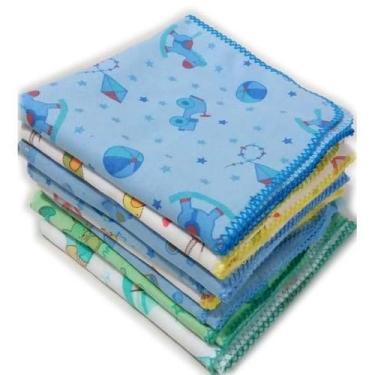 Imagem de Cueiro Flanelado Estampado 80X80Cm Com Crochê ul - Dugu