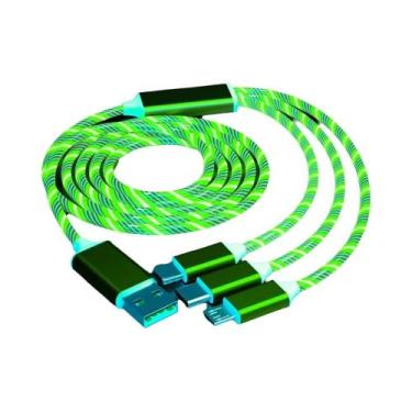 Imagem de Cabo Micro USB Tipo C 3 Em 1 Com LED Brilhante E Carregamento Rápido 3