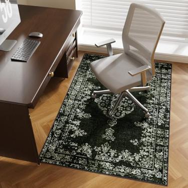 Imagem de FUNMAT Tapete de cadeira de escritório para piso de madeira e azulejo, 91 cm × 139,7 cm, tapete de cadeira de mesa para cadeiras de rodinhas, protetor de piso antiderrapante para escritório em casa