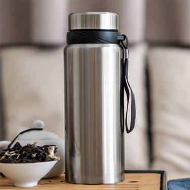 Imagem de Garrafa Térmica Inox 400ml – Squeeze Isotérmico com Tampa Antivazamento para Academia e Trabalho (Prata)