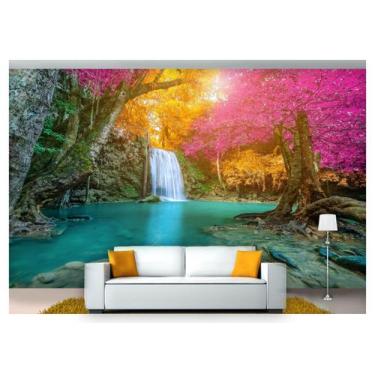 Imagem de Papel De Parede Cachoeira Natureza Mata 3D 6M² Nch179 - Você Decora