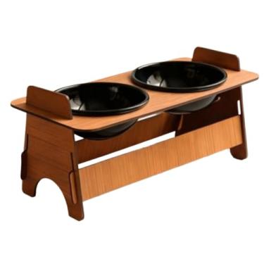 Imagem de Potes e Tigelas Simples COMEDOURO PET ELEVADO COM TIGELA PARA GATO OU CACHORRO PINTADO TENDÊNCIA(2 TIGELA)