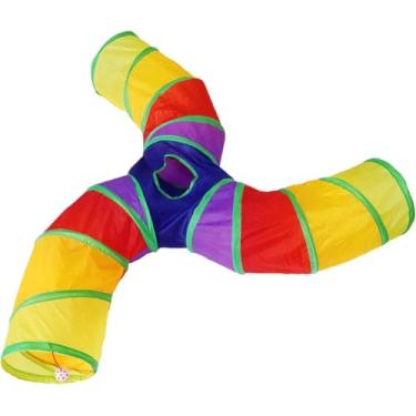 Imagem de TúNel Para Gatos Com TrêS SaíDas — Labirinto Interativo(Multicolorido)