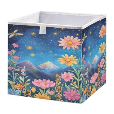 Imagem de SEHANY Cesto de armazenamento dobrável Mountains Lanscape, organizador de tecido grande, dobrável, para roupas, brinquedos, livros, armário, berçário, 38 x 27 x 17 cm