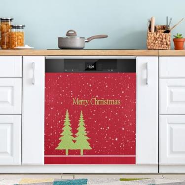 Imagem de ATTX Capa magnética para lava-louças para árvore de Natal, 58,4 cm C x 66 cm A, decoração da capa da máquina de lavar louça, decalques de armário doméstico e eletrodomésticos adesivos #238