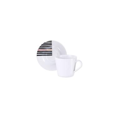 Imagem de Conjunto Xícara E Pires De Chá Tramontina Street Em Porcelana Decorada, 185 Ml 2 Peças