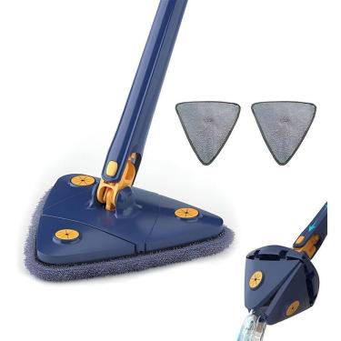 Imagem de Esfregão Triangular 360º Com Rodo Articulado E 2 Panos De Microfibra Lava E Seca