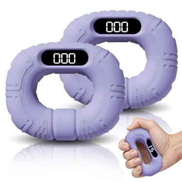 Imagem de Testador de força de aderência, 2 peças de fortalecimento eletrônico recarregável, fortalecedor de mão com contagem para esportes em casa, escola, conecte ao telefone para controlar o aplicativo