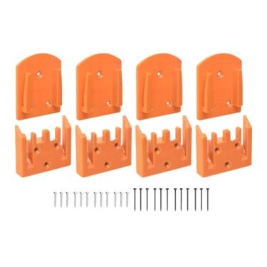 Imagem de Milageto Suporte para ferramentas e baterias, prateleira de armazenamento com parafusos, organizador de parede para acessórios e ferramentas elétricas de 18V.