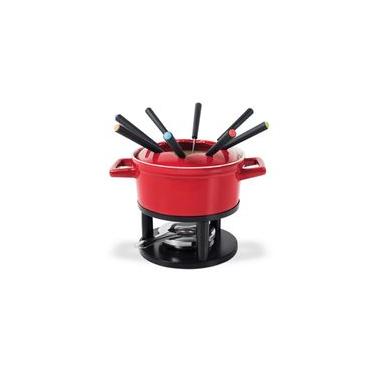 Imagem de Aparelho De Fondue 13 Peças Cerâmica Linha Fondue Brinox Vermelho