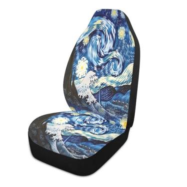 Imagem de Blueangle 1 pç de capas de assento de carro Big Wave, almofadas protetoras respiráveis para assentos dianteiros de carro, ajuste universal para SUV Sedan Truck Van (305)