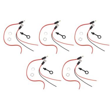 Imagem de Hyuduo Conjunto de Adaptador de Fio de Alimentação, 5 Conjuntos 10a Abs Metal Borracha Conector de Alimentação Adaptador Com Capa Ip68 para Eletrônicos Diy Eletrodomésticos