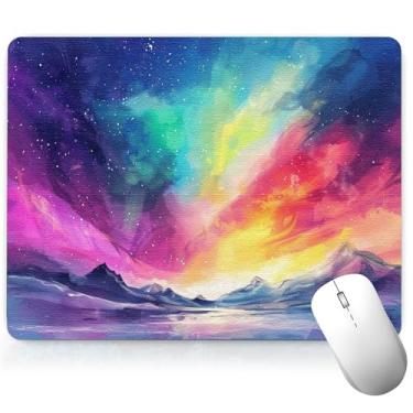 Imagem de Tapete de mesa de cenário de couro, mouse pad de arte colorida, teclado de computador, mouse pad para jogos, protetor e capa à prova d'água, capa decorativa de couro PU, tapete de mouse para laptop