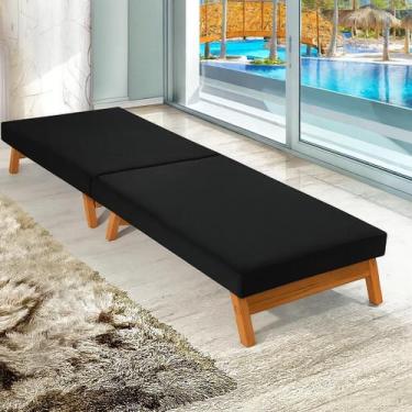 Imagem de Cama Solteiro Portátil Acampamento Slim Confortável D-26 Preta - Decor