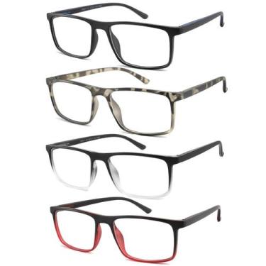 Imagem de Pacote com 4 óculos de leitura Cyangander Anti Blue Light +3.0x