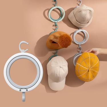 Imagem de 1 suporte para chapéus por cima da porta - organizador multifuncional para chapéus, cachecóis, bolsas e chaves, suporte criativo de acessórios de parede para cabeça