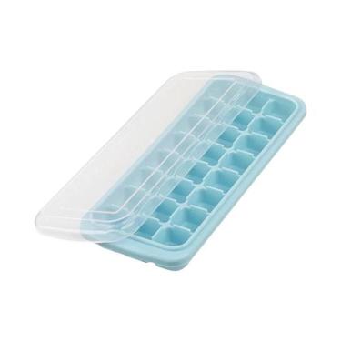 Imagem de Forma De Gelo De Silicone Com 24 Cubos E Tampa, Fácil De Desenformar, 
