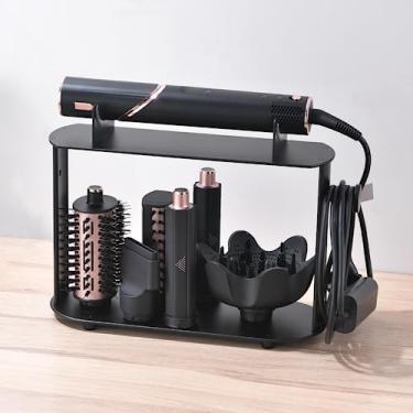 Imagem de Affogato Suporte de secador de cabelo compatível com Shark FlexStyle, organizador de varinha de ondulação de bancada, rack de aço com cabide de cabo para acessórios, modeladores, escovas, difusores