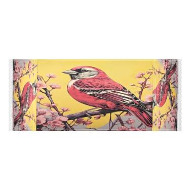 Imagem de Wassud Capas de lavadora e secadora de pássaros vermelhos, protetor de lavadora com sacos de armazenamento, capa de geladeira à prova de poeira com bolsos para lavanderia doméstica, cozinha, 120 x 55