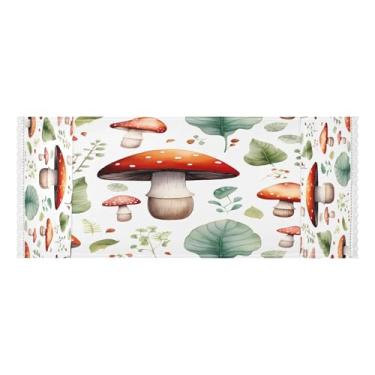 Imagem de Wassud Capas de lavadora e secadora de cogumelos aquarela, protetor superior de lavadora com sacos de armazenamento, capa de geladeira à prova de poeira com bolsos para lavanderia doméstica, cozinha