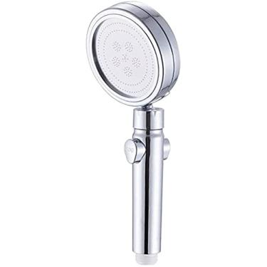 Imagem de YYBOES Chuveiro de cabeça de chuveiro filtro de chuveiro elétrico cabeça de chuveiro chuveiro de alta pressão para aumentar a pressão um toque mercúrio preto, branco e prata pressurizado S