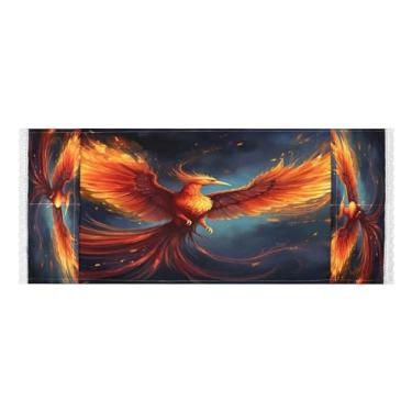 Imagem de Wassud Capas de lavadora e secadora Fire Bird, protetor de lavadora com sacos de armazenamento, capa de geladeira à prova de poeira com bolsos para lavanderia doméstica, cozinha, 120 x 55 cm