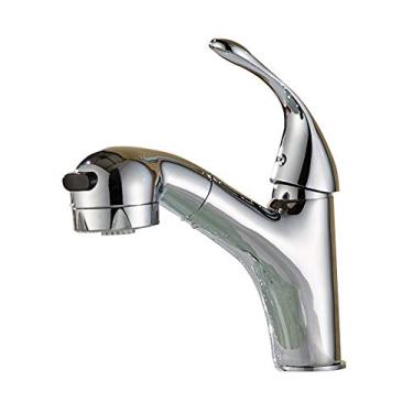 Imagem de Torneira de pia de banheiro torneiras misturadoras pulverizadoras totalmente em latão moderno alavanca única bico giratório torneiras quentes/frias, torneira prateada