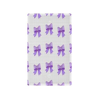 Imagem de Wassud Lavanda Bows placa de cobertura de interruptor de luz decorativa capas de tomada placa de parede para tomadas elétricas em branco 4,53 x 2,76 polegadas