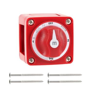 Imagem de PEUTIER Interruptor De Desconexão Bateria Barco, Seletor Da Série M 6007, 4 Posições, 1-1+2-2-Desligado, Energia Marítima Para Carro, Veículo, Trailer (Vermelho)