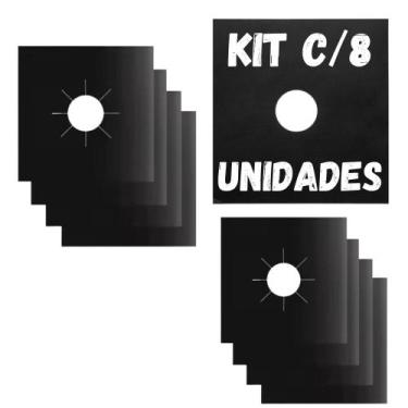 Imagem de Kit 2 Protetores Antiaderentes De Fogão 8 Unidades - Novo Século