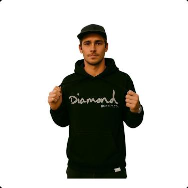 Imagem de MOLETOM CANGURU DIAMOND OG SCRIPT HOODIE-Masculino