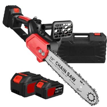 Imagem de Serra Eletrica 12 Polegadas Grande Bateria Motosserra Recarregavel Jardim Lenha Madeira Mercenaria Alvenaria Carpintaria