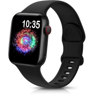 Imagem de TreasureMax Pulseira esportiva compatível com Apple Watch de 38 mm, 40 mm, 41 mm, 42 mm, 44 mm, 45 mm, 46 mm, 49 mm, pulseira de silicone macio compatível com Apple Watch séries 10 9 Ultra SE e SE2 e