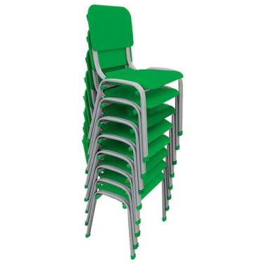 Imagem de Kit 8 Cadeiras  Infantil Polipropileno LG flex Reforçada Empilhável WP