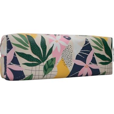Imagem de Estojo Escolar Tropical, Estampas Variadas, Material PU Resistente, 22cm x 5cm x 8cm, Fechamento em Zíper, para Materiais Escolares