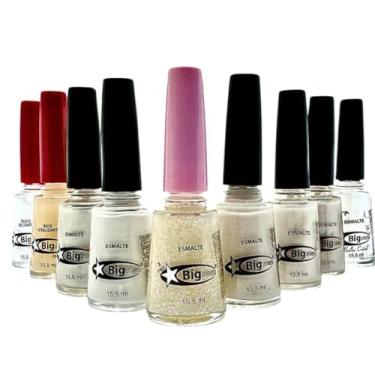 Imagem de Kit 9 Esmaltes Brilhosos Eu Amo Esmalte Branco Big Universo 15,5ml