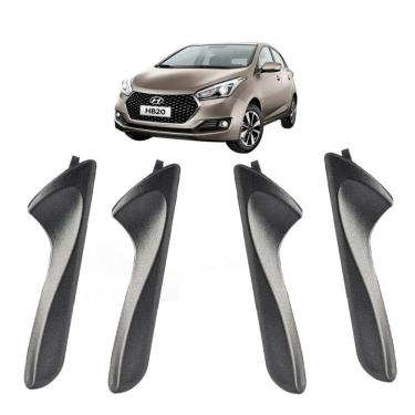 Imagem de Kit 4 Alavanca Interna Da Maçaneta Hb20 Hb20S Hb20X Grafite