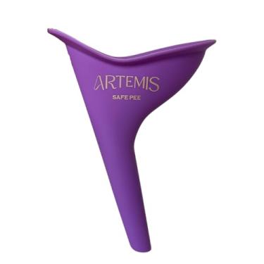 Imagem de Funil Urinário Reutilizável Safe Pee Feminino Portátil de Silicone para Mulheres Ideal para Viagens Acampamento Higiênico e Lavável (Roxo)