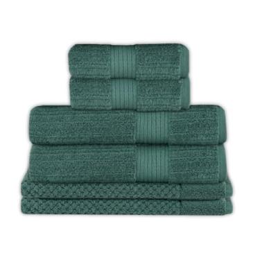 Imagem de Buddemeyer, Jogo Toalha de Banho Buddemeyer 6 Peças Luxo Fio Penteado Premium Alta Absorção Cor:Verde Folha 3074