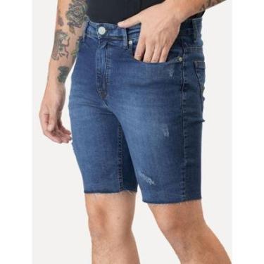 Imagem de Bermuda Guess Jeans Masculina Inter Refile Azul Médio-Masculino