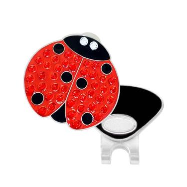 Imagem de Navika Marcador de bola de golfe de cristal e clipe de chapéu/viseira - Lady Luck (Lady Bug)