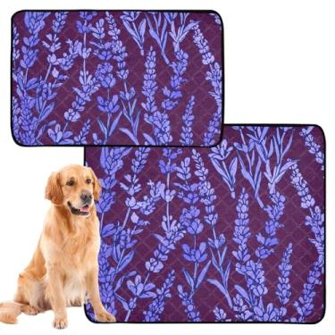 Imagem de TSENQUE Lavanda Vines Folhas Roxas Lavável Cachorro Pee Pad Reutilizável Pee Pad Filhote de Cachorro Absorvente Impermeável Tapete de Cercadinho para Cachorro, Pequeno x Pacote com 3