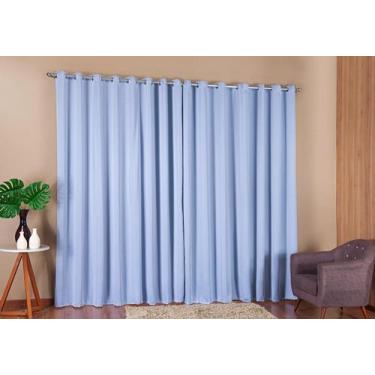 Imagem de Cortina Blackout Corta Luz Em Tecido Grosso 2,00X1,60 Gelo - MRR CONFE