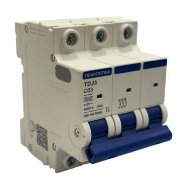 Imagem de Disjuntor tripolar din mini 63a tdj3-3 c63 58013/111 - tramontina
