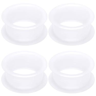 Imagem de Gadeaila Kit de alargadores de orelha de silicone sólido de plástico espesso transparente - Conjunto de alargador de orelha preto de 50 mm para mulheres e homens, 6mm, Plástico Borracha Silicone, Não