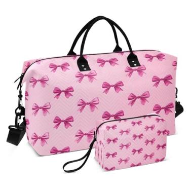 Imagem de CEBUGI Bolsa esportiva acolchoada com laços para mulheres, grande, bolsa de viagem de fim de semana, bolsas hospitalares para trabalho de parto e parto